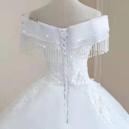 Long Train Bridal Gown, Super Fairy Tassel Dream..