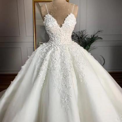 Halter V-neck Wedding Dress, Sexy Lace Floor..