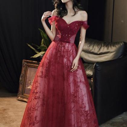 Red Prom Dress, Sexy, Noble Bridal Dress, Off..