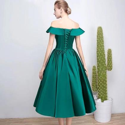 Off Shoulder Homecoming Dress,green Party..