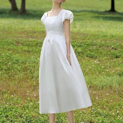 Vintage Bouffant Dress, White Dress ,bubble..