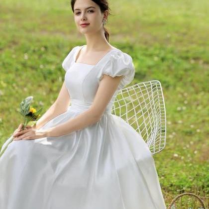 Vintage Bouffant Dress, White Dress ,bubble..