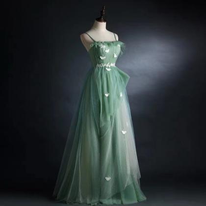 Fresh Prom Dress, Little Wedding Dress, Green..