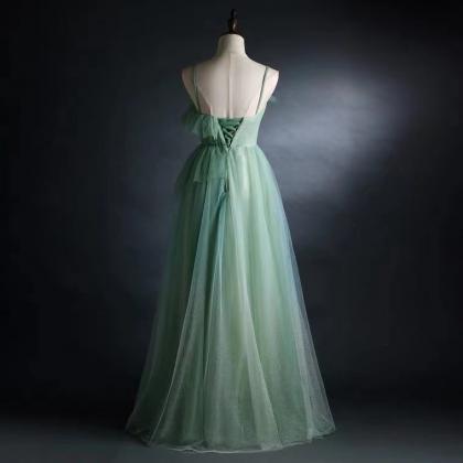 Fresh Prom Dress, Little Wedding Dress, Green..