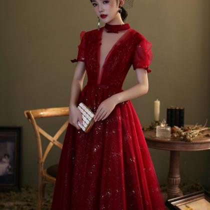 Elegant Evening Dress,red Sweet Party Dress,..