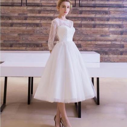 Long-sleeve Wedding Dress, White Bridesmaid Dress,..