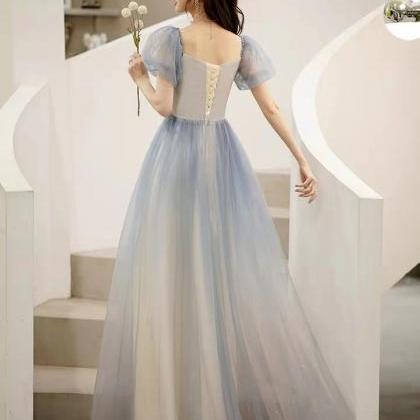 Fairy Prom Dress, Blue Star Long Party Dress,..