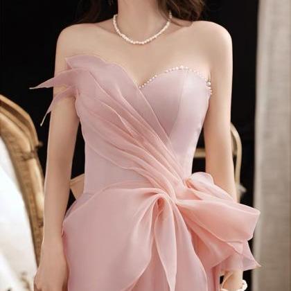 Pink Fairy Party Dress , Strapless Temperament..
