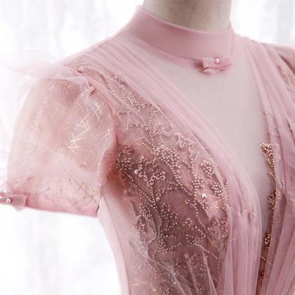 Pink Prom Dress, Fairy Prom Dress, Sweet Party..