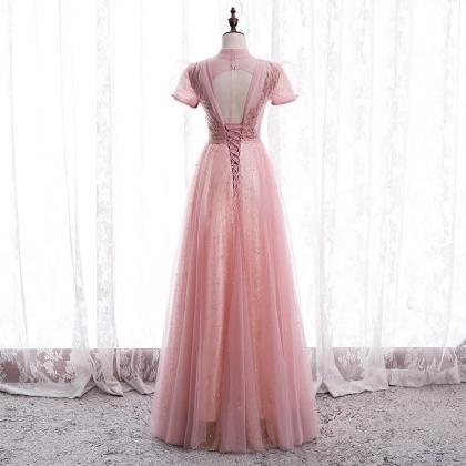 Pink Prom Dress, Fairy Prom Dress, Sweet Party..