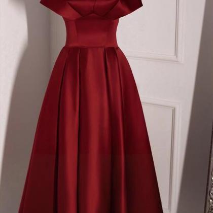 Red Dress, Simple Homecoming Dress, Off Shoulder..