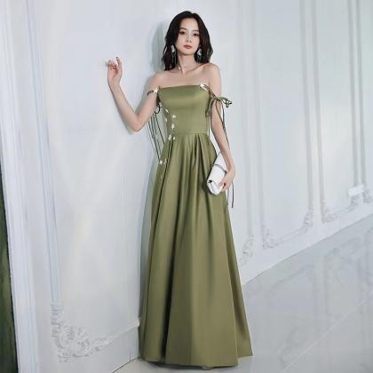 Vintage Green Evening Dress, Simple Prom Dress,..
