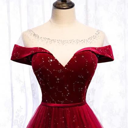 Red Evening Dress ,long Class Prom Dress, Elegant..