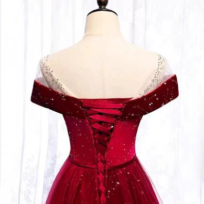 Red Evening Dress ,long Class Prom Dress, Elegant..
