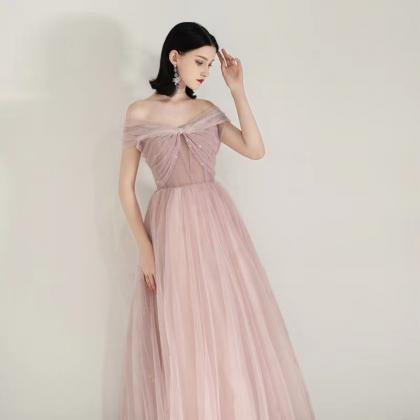Pink Prom Dress, Sweet Party Dress,off Shoulder..