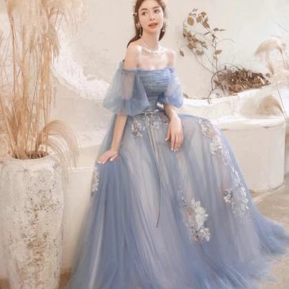 Blue Birthday Dress, Strapless Evening Dress,..
