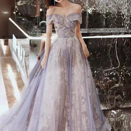Fairy Party Dress, Off Shoulder Temperament Prom..