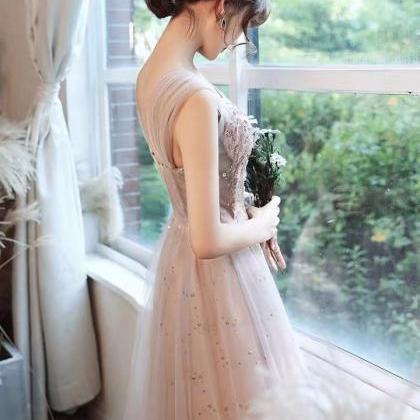 Off Shoulder Evening Dress, Temperament Bridesmaid..