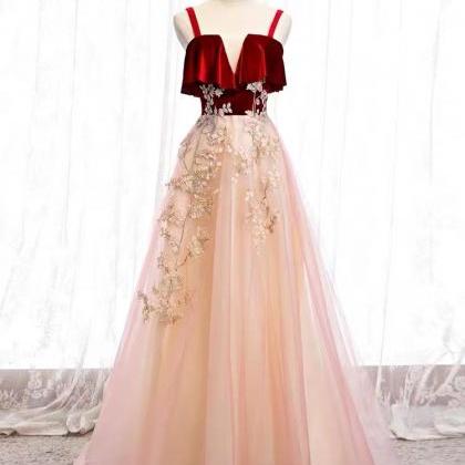 Charming Prom Dress, Red Dress, Spaghetti Strap..