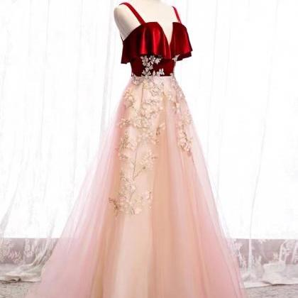 Charming Prom Dress, Red Dress, Spaghetti Strap..