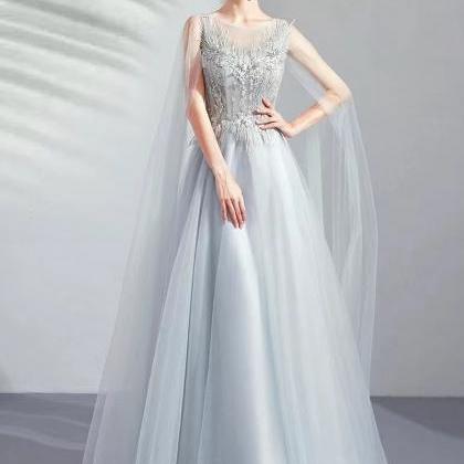 Gray Party Dress, Fairy Prom Dress,sleeveless..