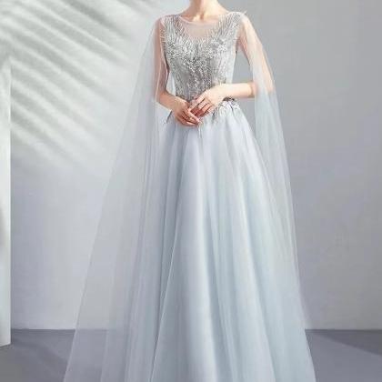Gray Party Dress, Fairy Prom Dress,sleeveless..
