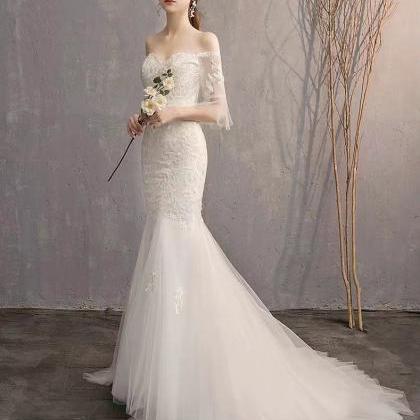 High Quality Wedding Dress, Off Shoulder Bridal..