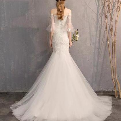 High Quality Wedding Dress, Off Shoulder Bridal..