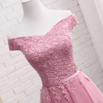 Pink Homecoming Dress,lace Party Dress,tulle..