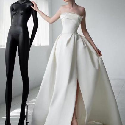 Strapless Wedding Dress,noble White Bridal..