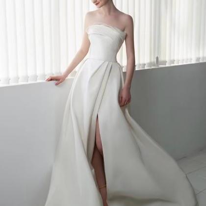 Strapless Wedding Dress,noble White Bridal..