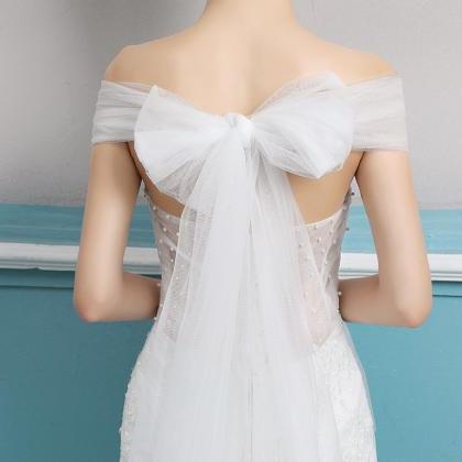 Off Shoulder Wedding Dress,white Lace Mermaid..