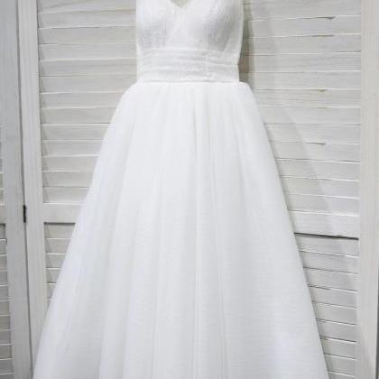 Simple Wedding Dress, Spaghetti Strap Bridesmaid..