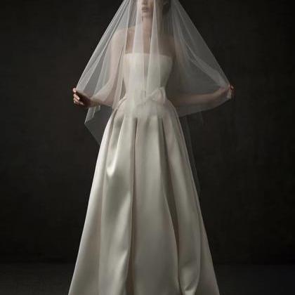 Strapless Wedding Dress,fairy Satin Wedding Dress,..