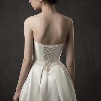 Strapless Wedding Dress,fairy Satin Wedding Dress,..