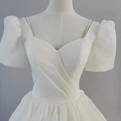 White Bridal Dress, Temperament Simple Princess..