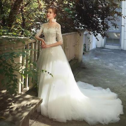 Long Sleeve Bridal Dress,lace Wedding Dress,..