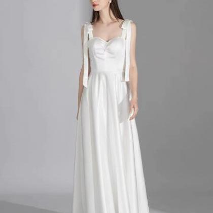 Spaghetti Strap Wedding Dress,satin Wedding Dress,..