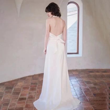 Halter Neck Wedding Dress,backless Wedding Dress,..