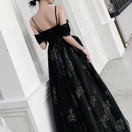 Sexy Black Dress, Off Shoulder Evening..