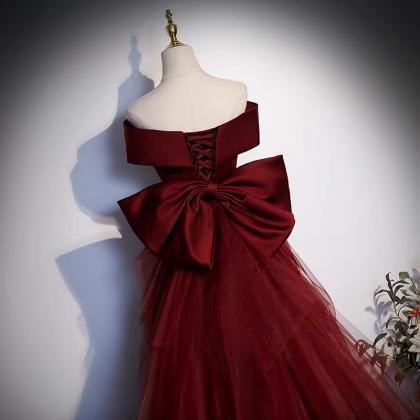 Red Wedding Dress, Off Shoulder Wedding Dress,..