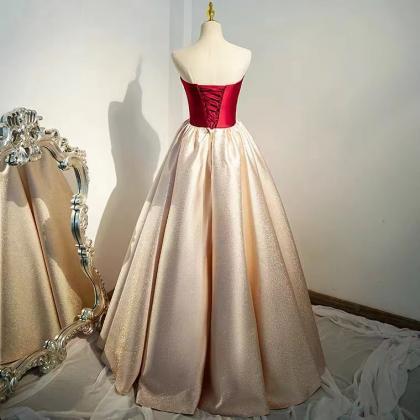 Elegant Evening Dress, Strapless Prom Dress ,sweet..