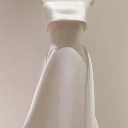 Satin Light Wedding Dress,white Bridal Dress,..