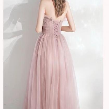 Tulle Light Bridesmaid Dress, , Pink Bridal Dress,..