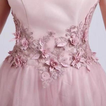 Off Shoulder Prom Dress, Pink Prom Dress, Sweet..