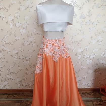 Off Shoulder Prom Dress ，two Piece Party Dress,..