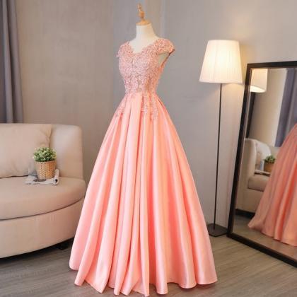 V-neck Wedding Guest Dress, Pink Party Dress,..