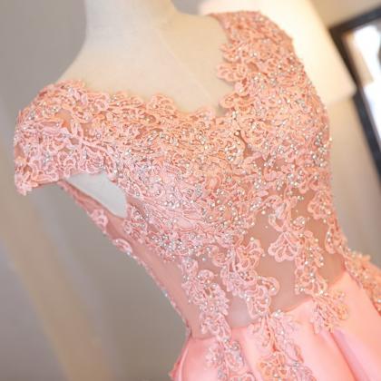 V-neck Wedding Guest Dress, Pink Party Dress,..