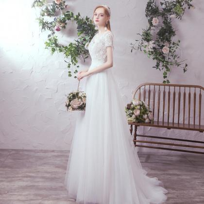 White Light Wedding Dress, Style, Bride Simple..