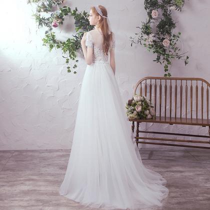 White Light Wedding Dress, Style, Bride Simple..